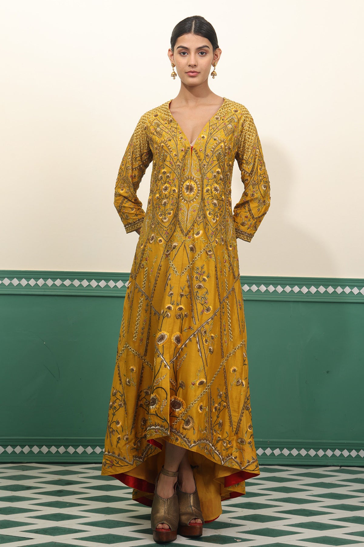 Mustard Anarkali