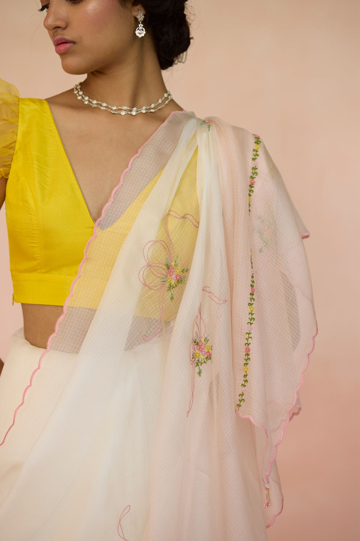 Peach Ombre Silk Saree