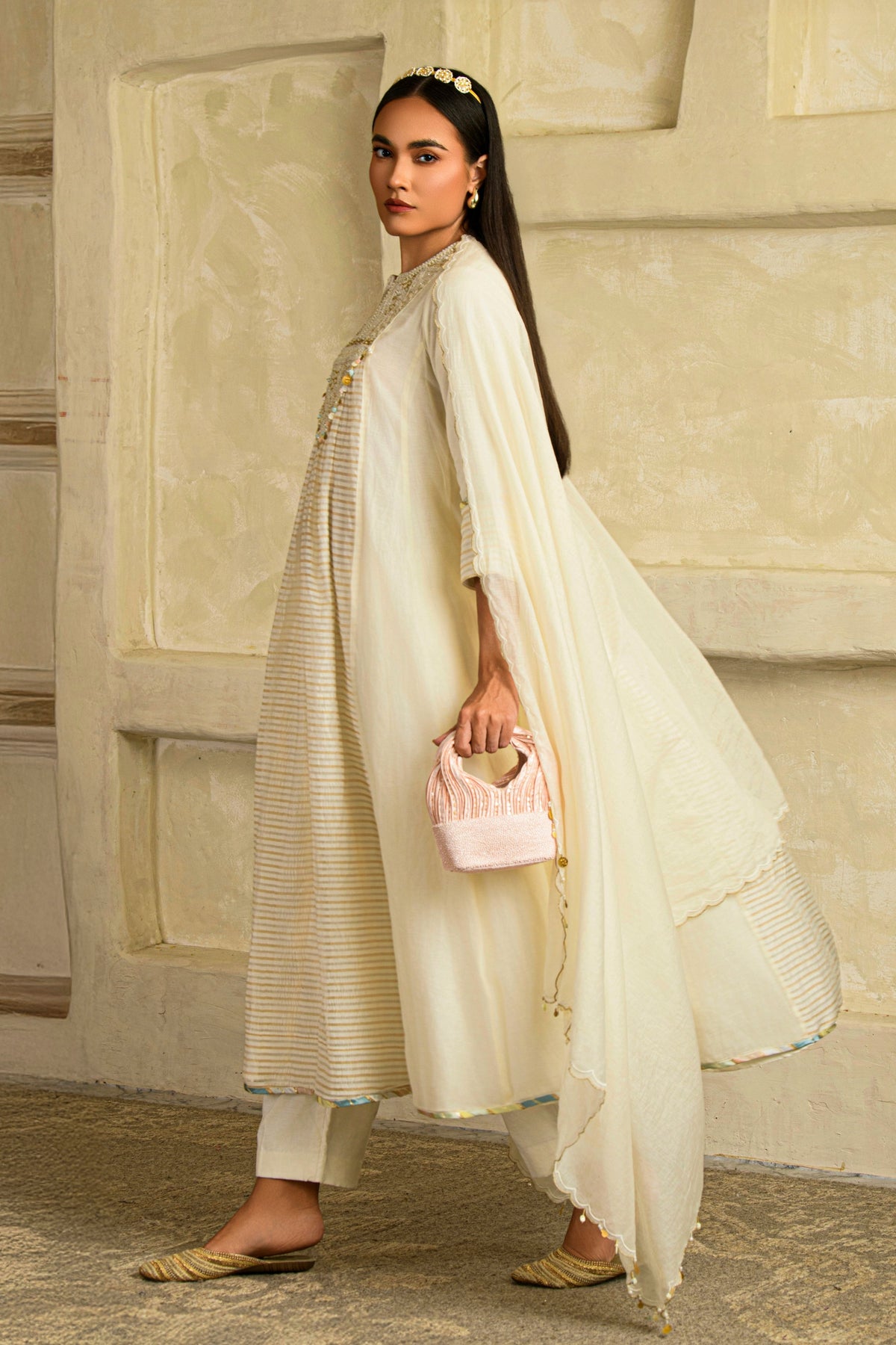 Aarzoo Chandrika Ivory Anarkali Set