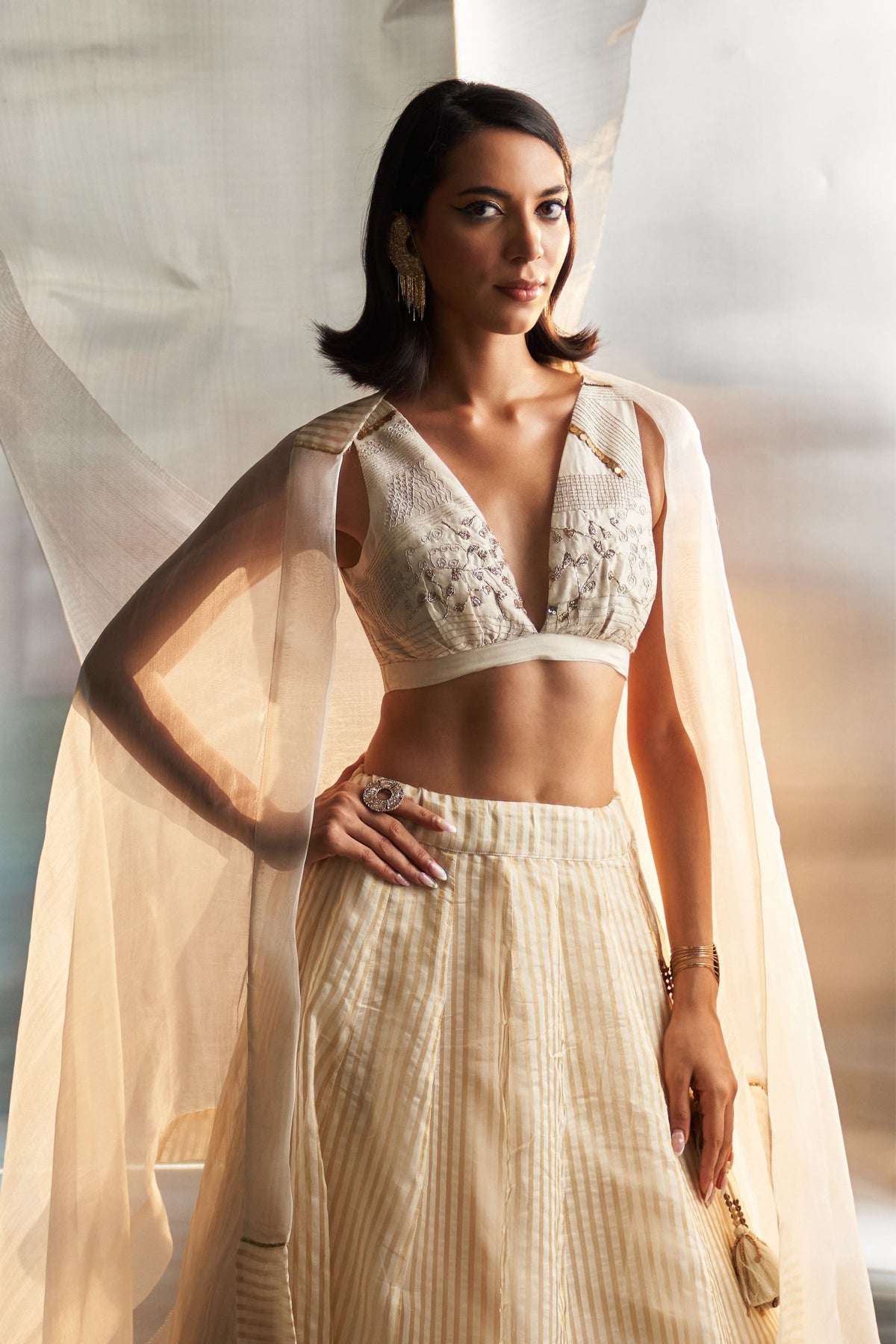 Tissue Lehenga Set