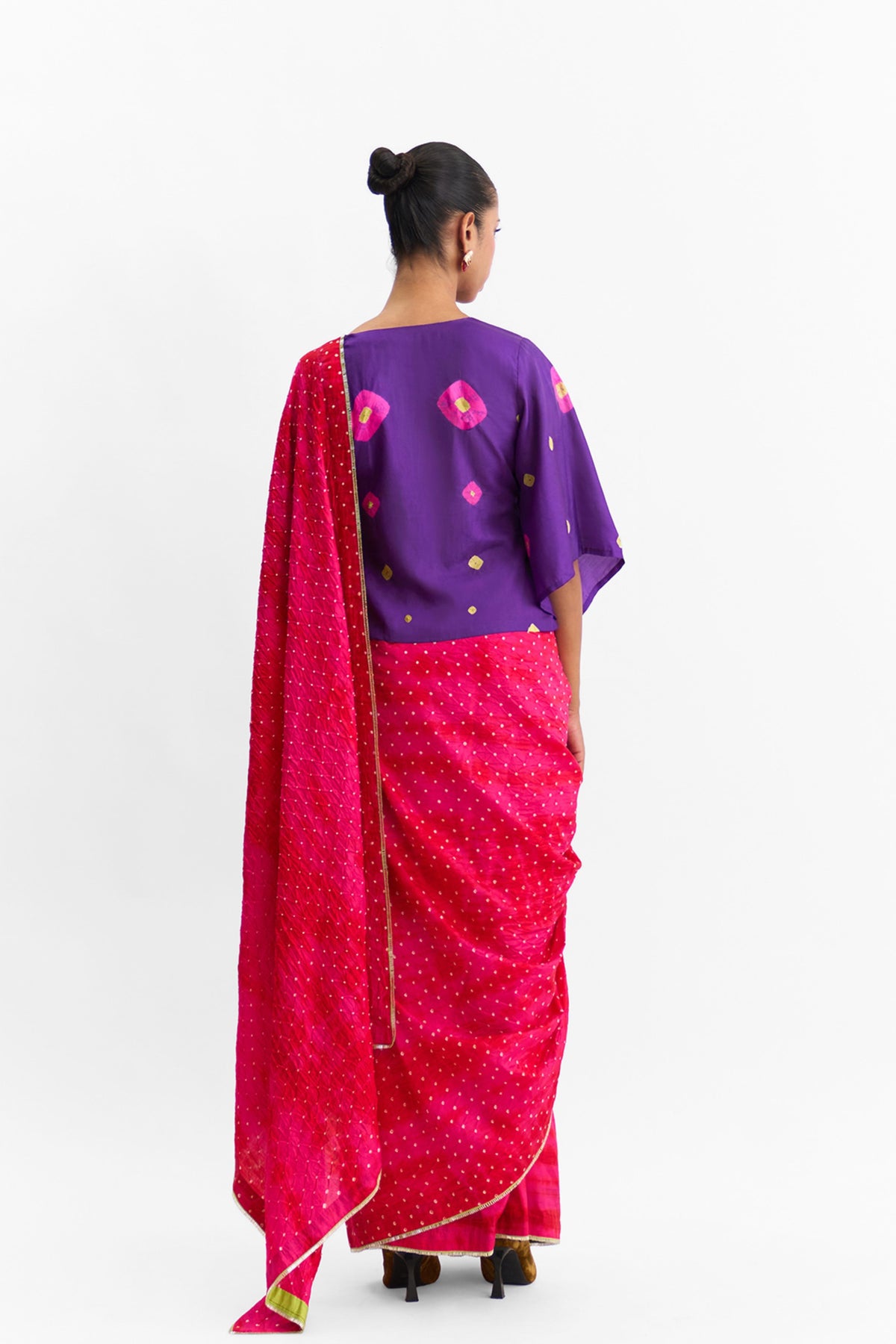 Mist Red Rani Saree
