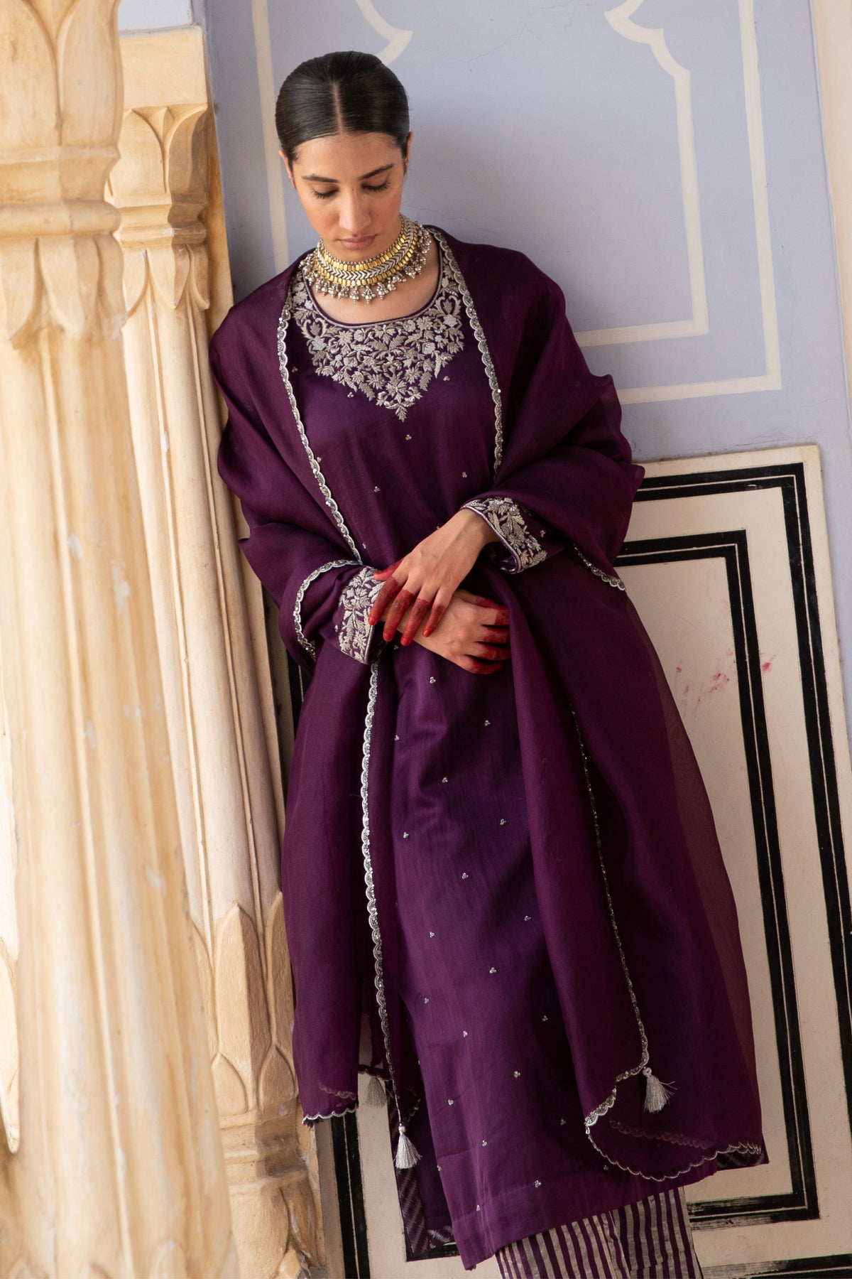 Aubergine Kurta Set