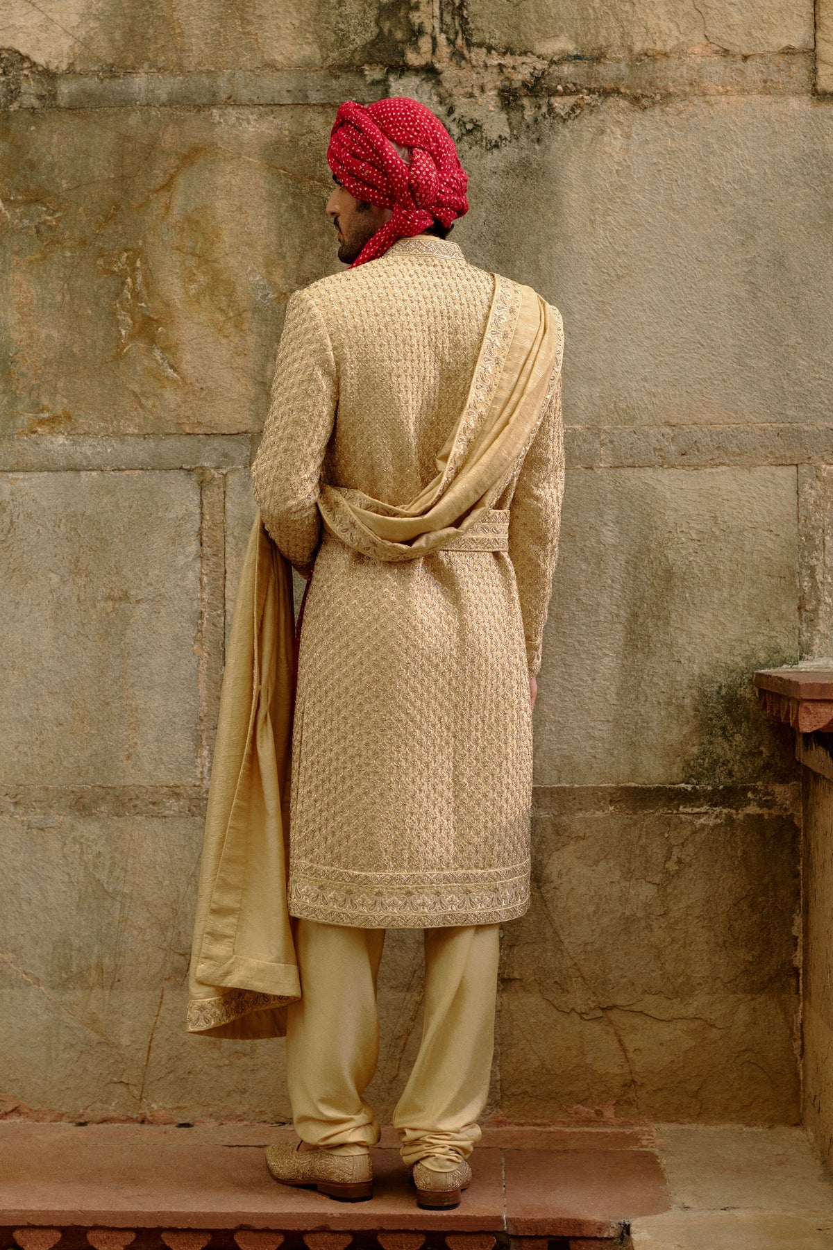 Gold Zardozi Sherwani Set