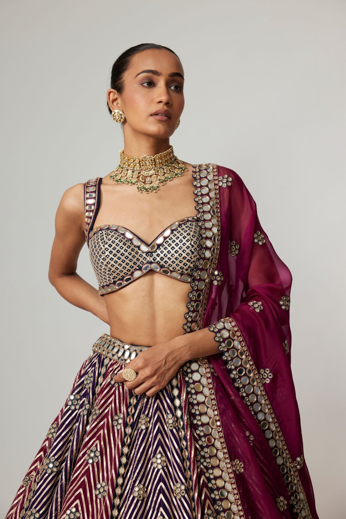 Teal Multicolor Lehenga Set