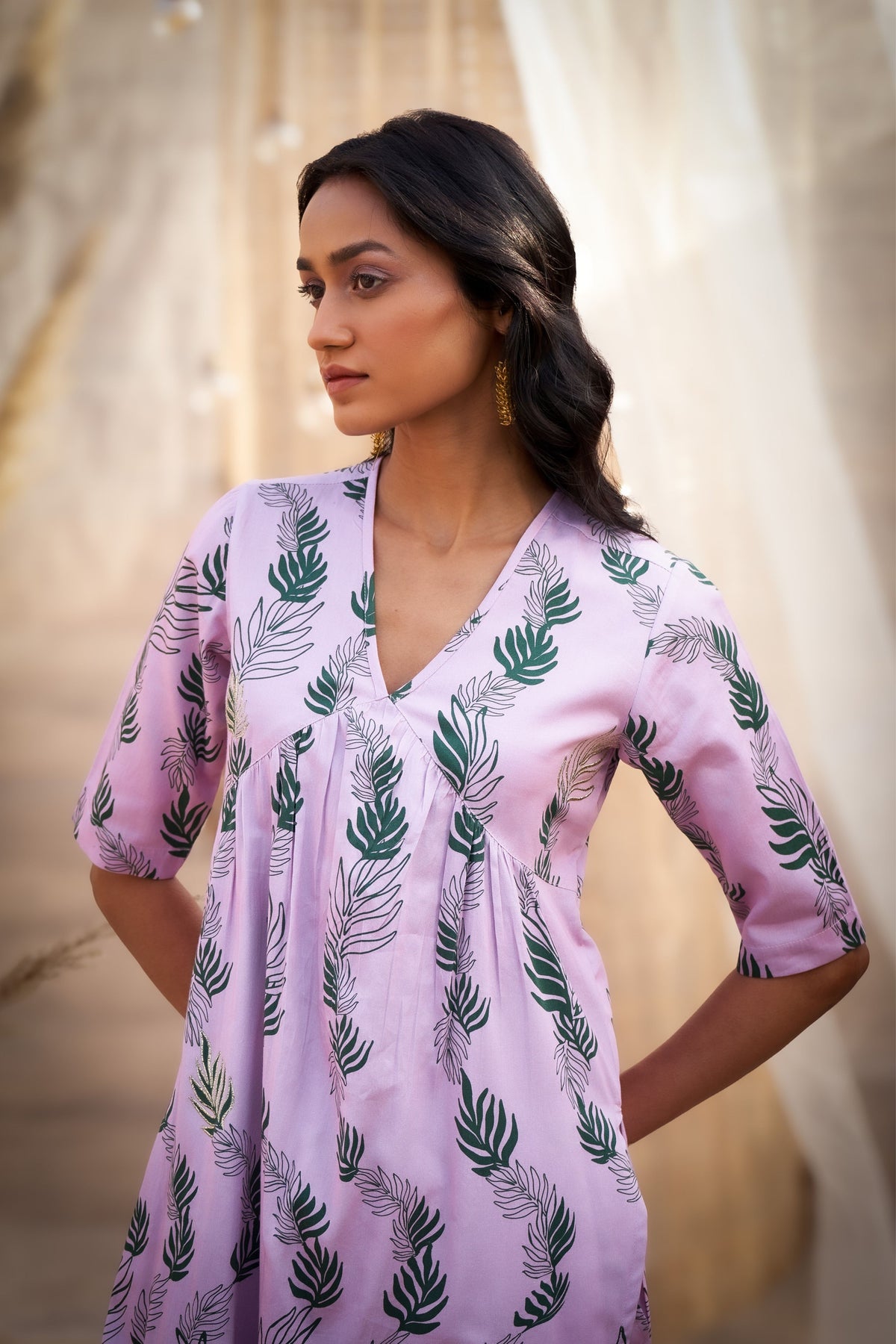 Reveria Printed Gathered Kurta Set