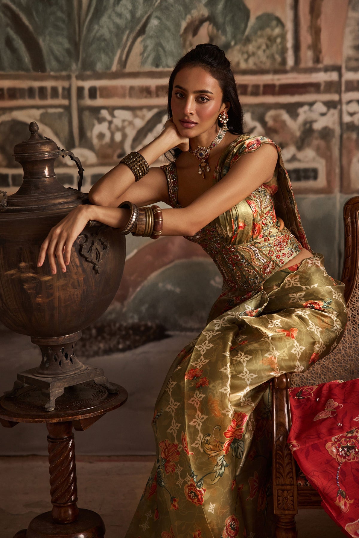 Baagi Jugni Drapped Saree Set