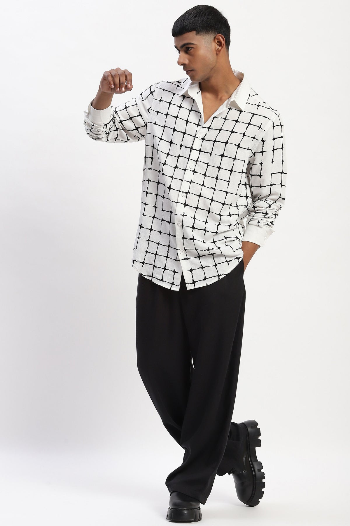 Embroidered Grid Shirt