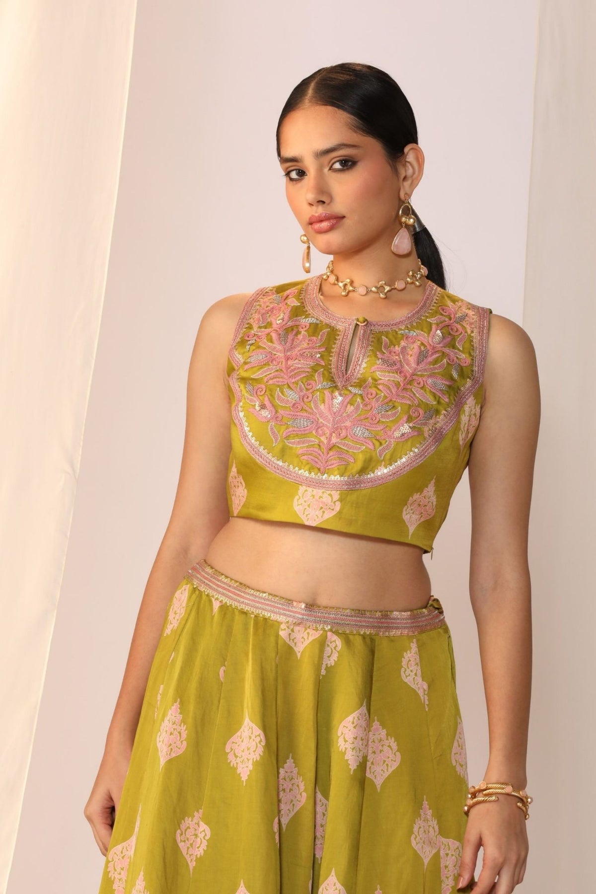 Leaf Green Elegant Lehenga Set
