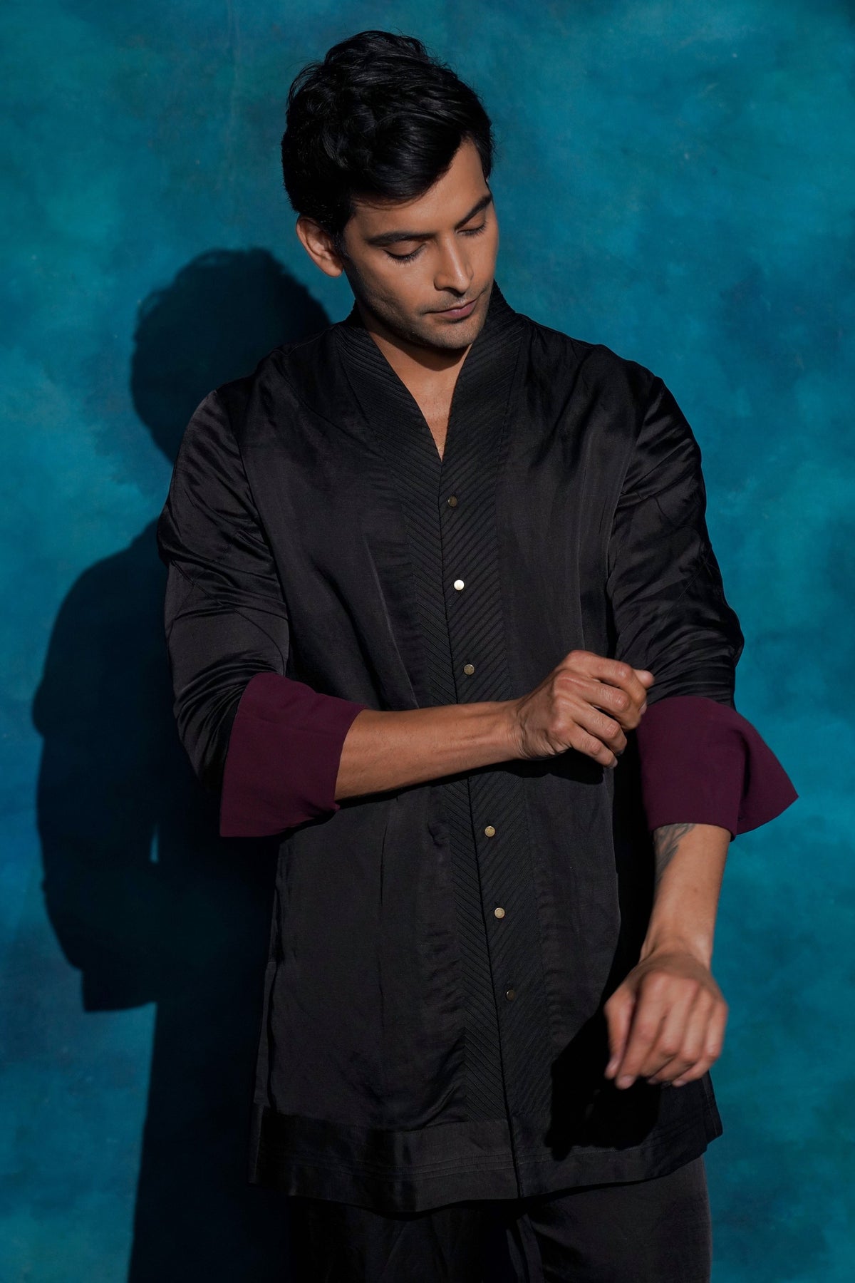 Black Short Kurta Set