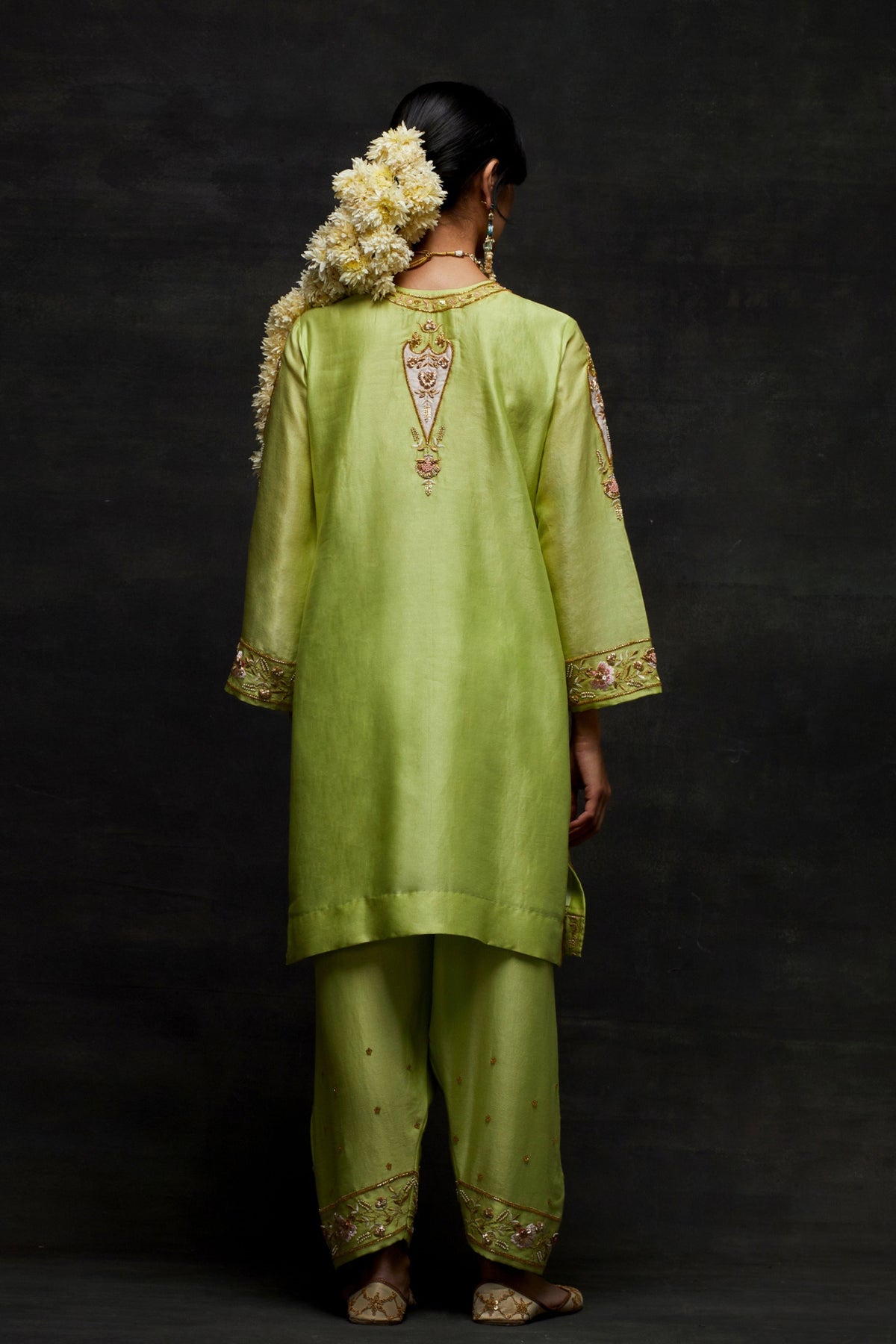 Green Short Kurta Set