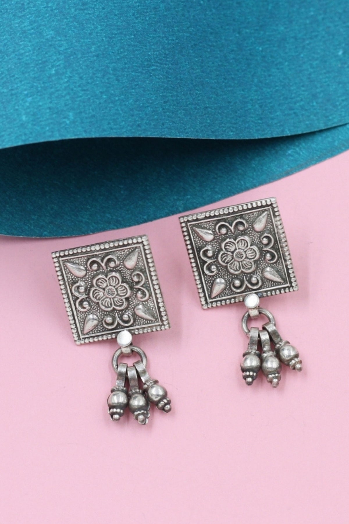 Elegant Silver Handcrafted Earrings