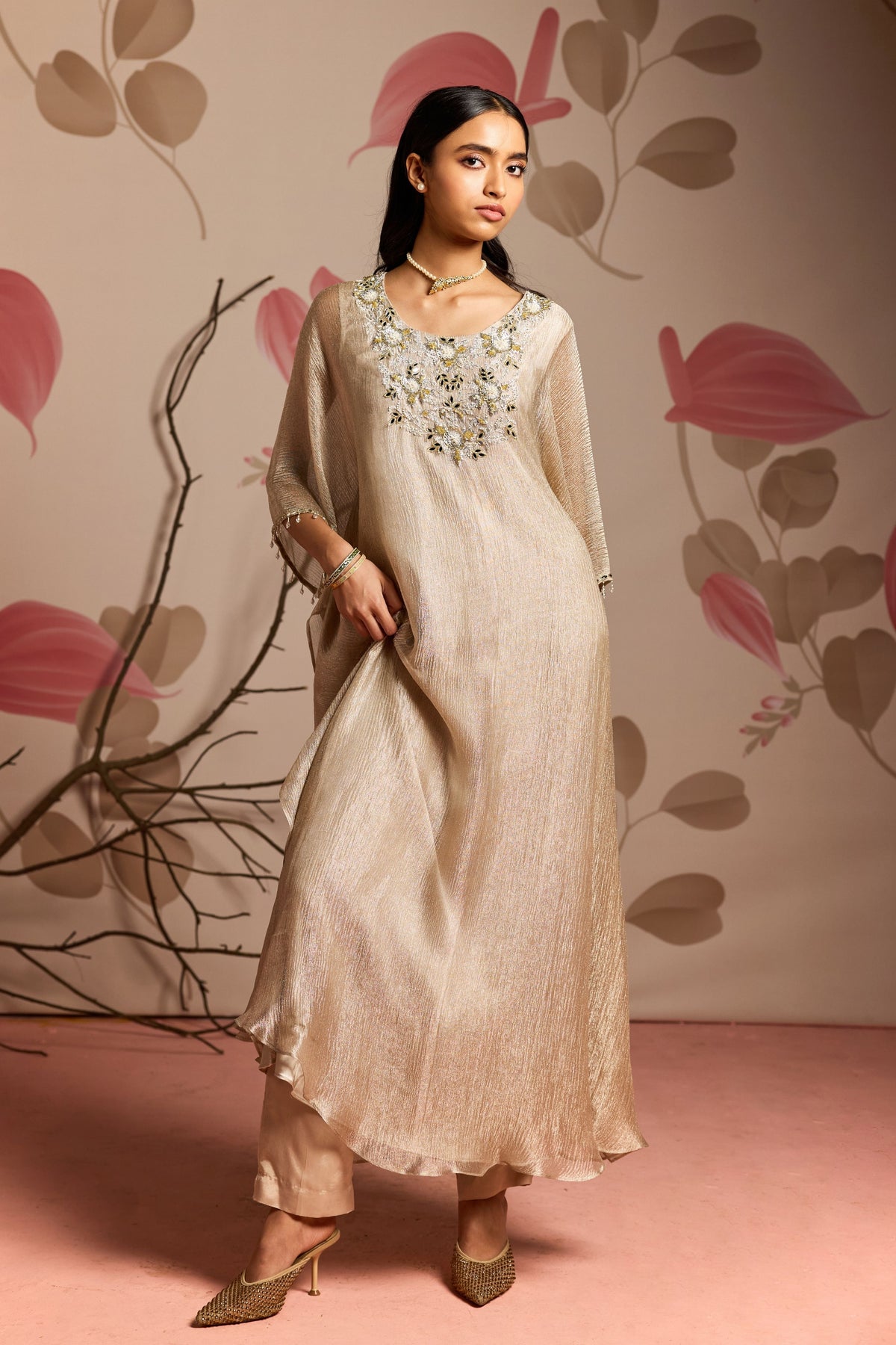 Golden Shower Kaftan Set