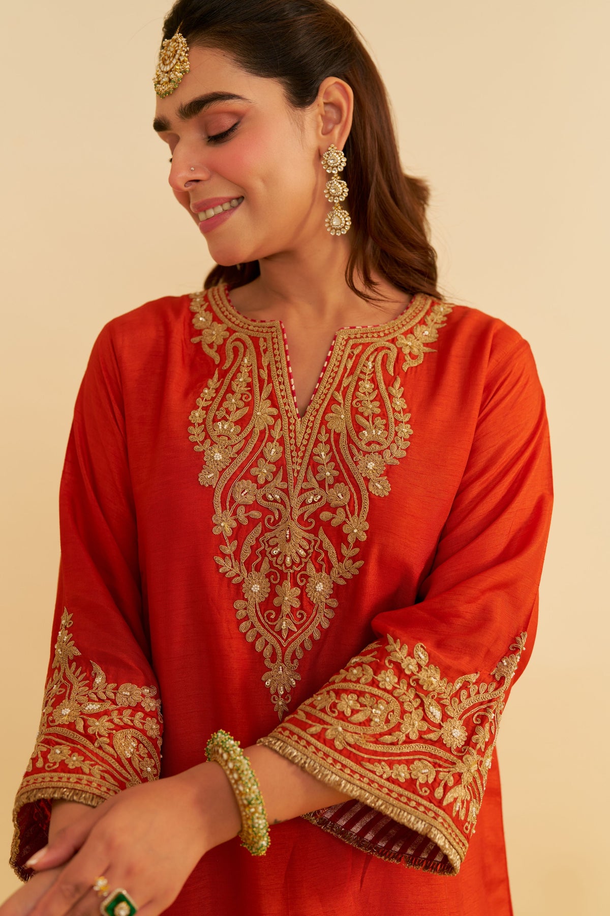 Marwa Orange Chauga With Salwar