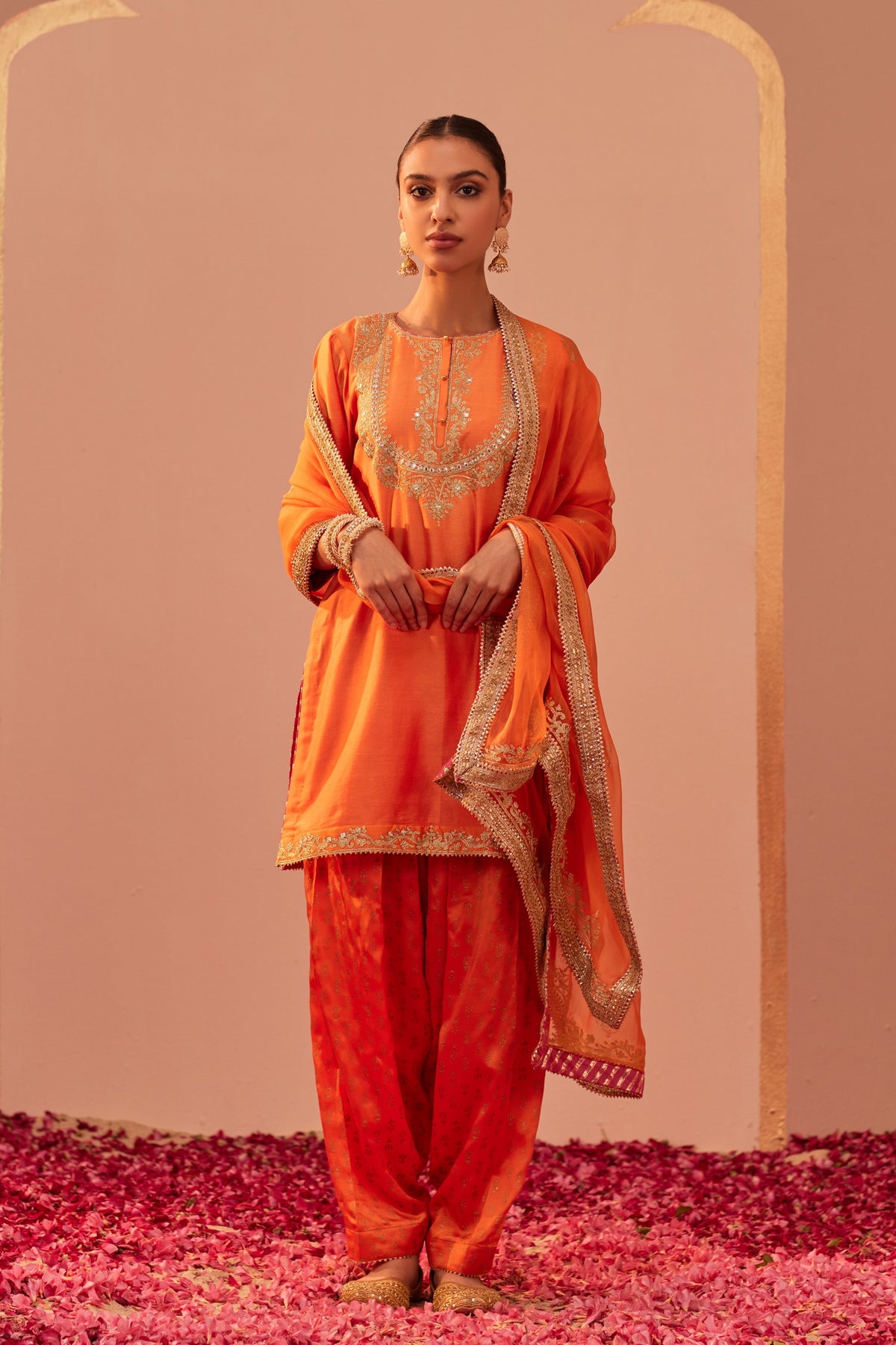 Nafisah Orange Kurta Set