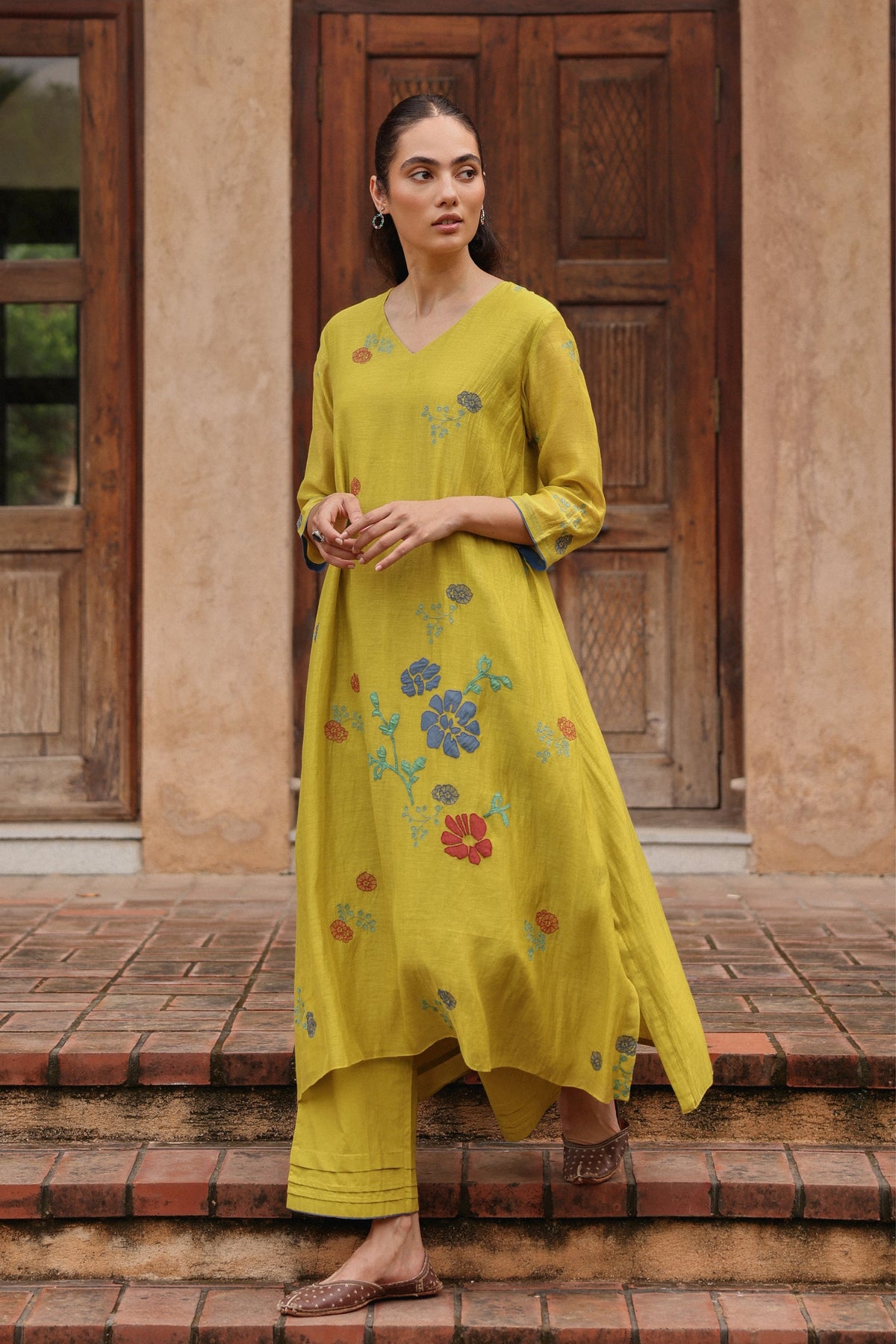 Citrine Applique Bloom Tunic Set