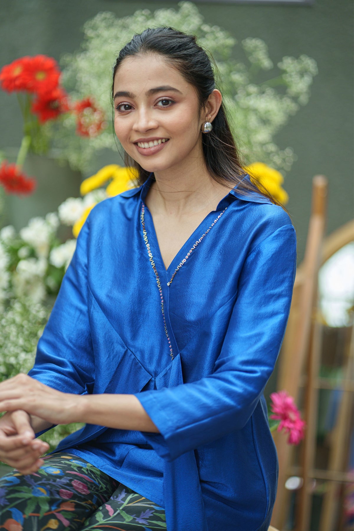 Tie Electric Blue Top