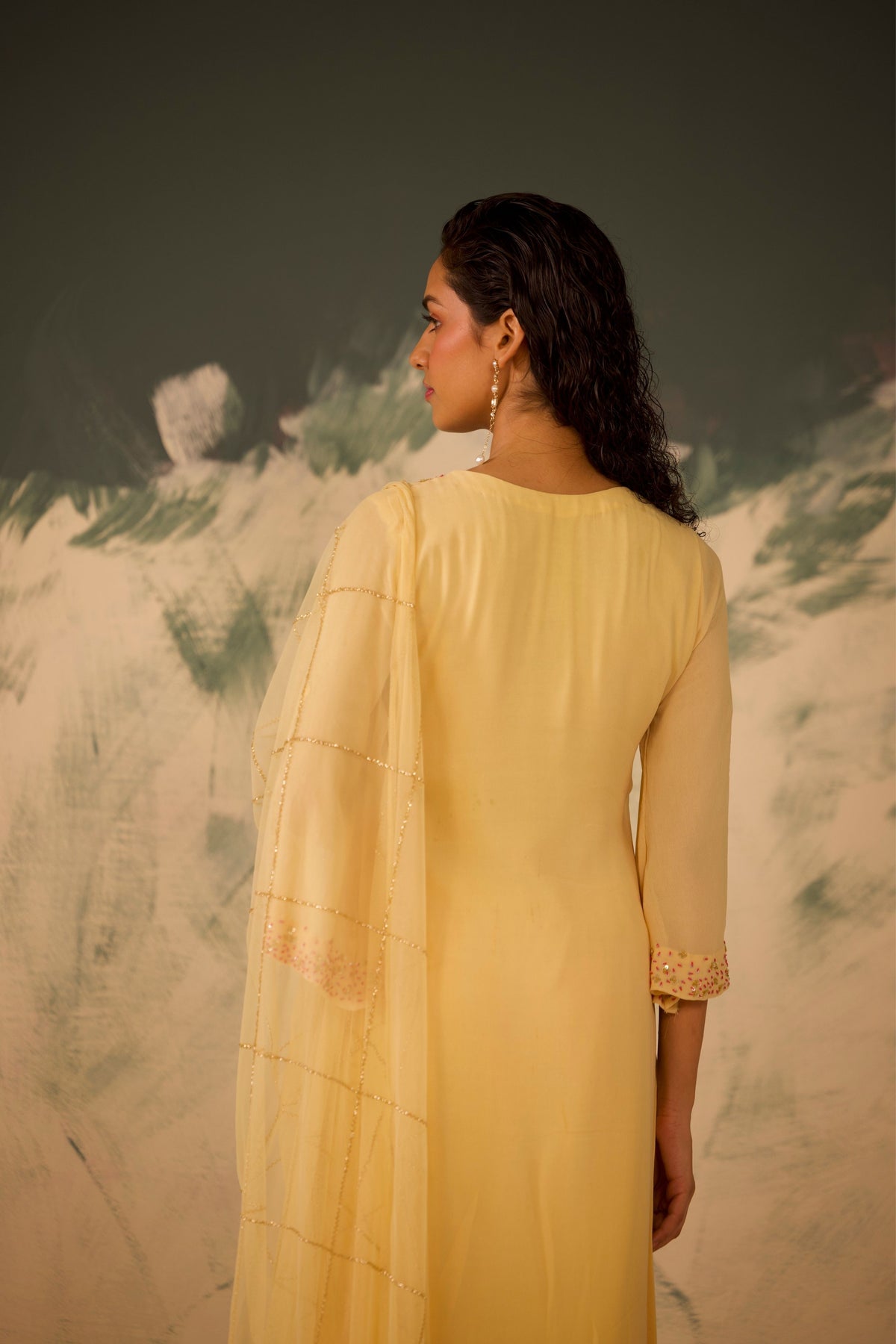 Light Yellow Kurta Set
