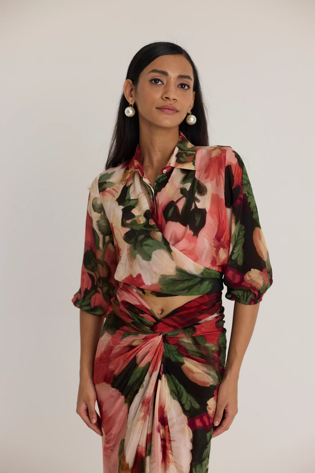Scarlett Tie-up Top &amp; Skirt Set