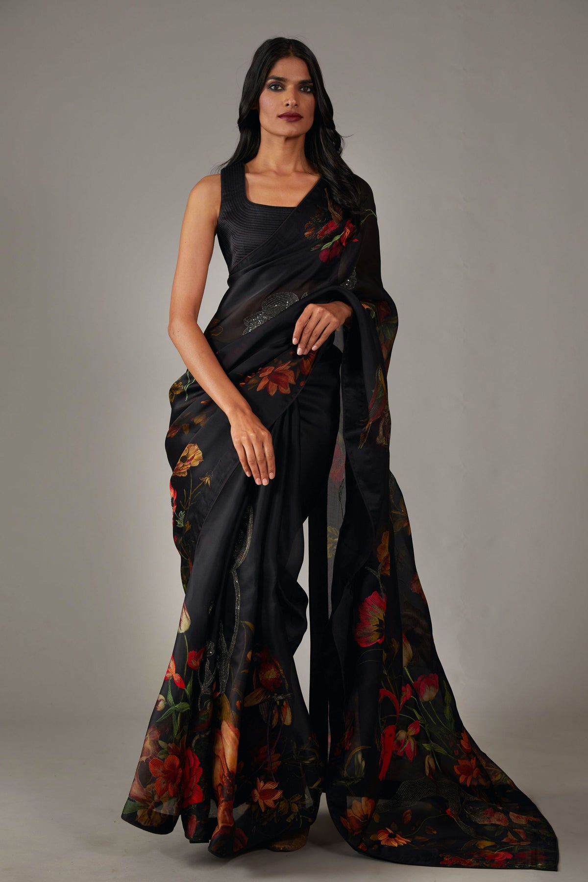 Black Organza Saree