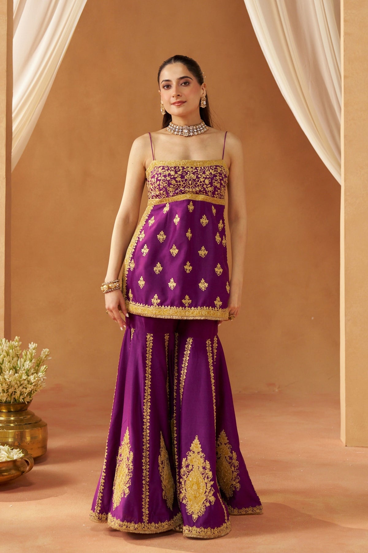 Najma Deep Purple Kurta Set