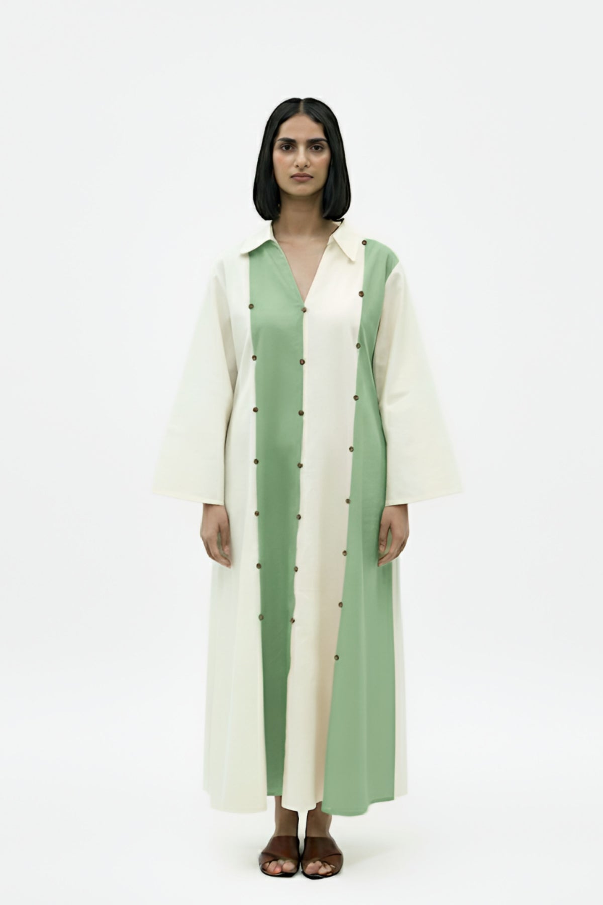 Asparagus Panel Maxi Dress