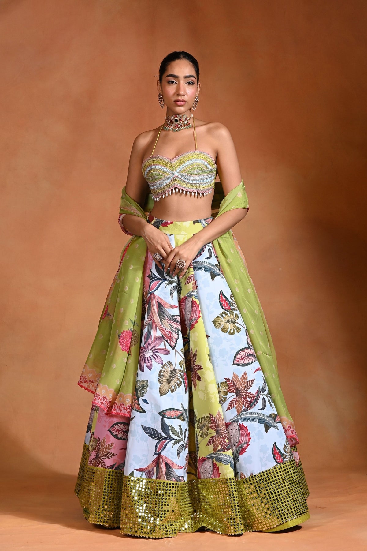 Brat Mosaiq Lehenga Set