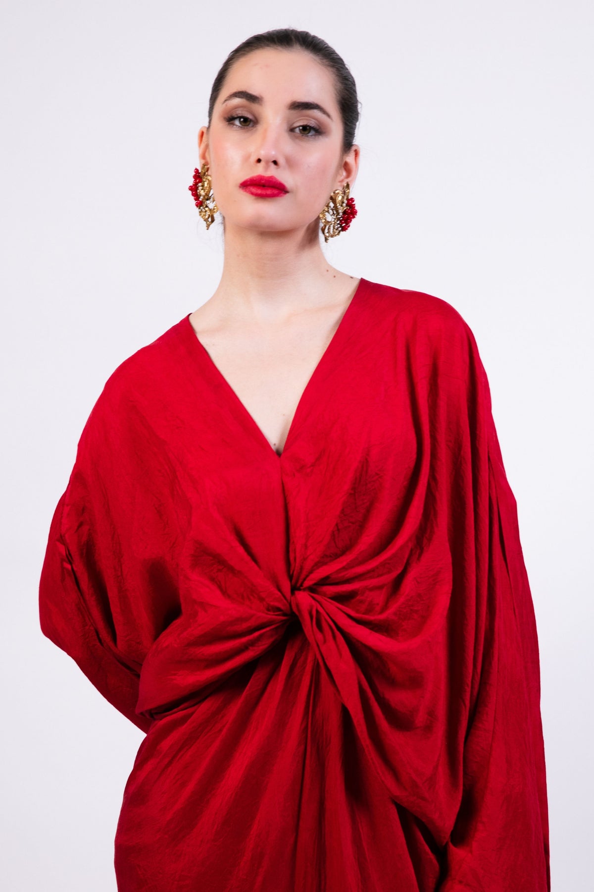 Coin Embroidery Red Kaftan
