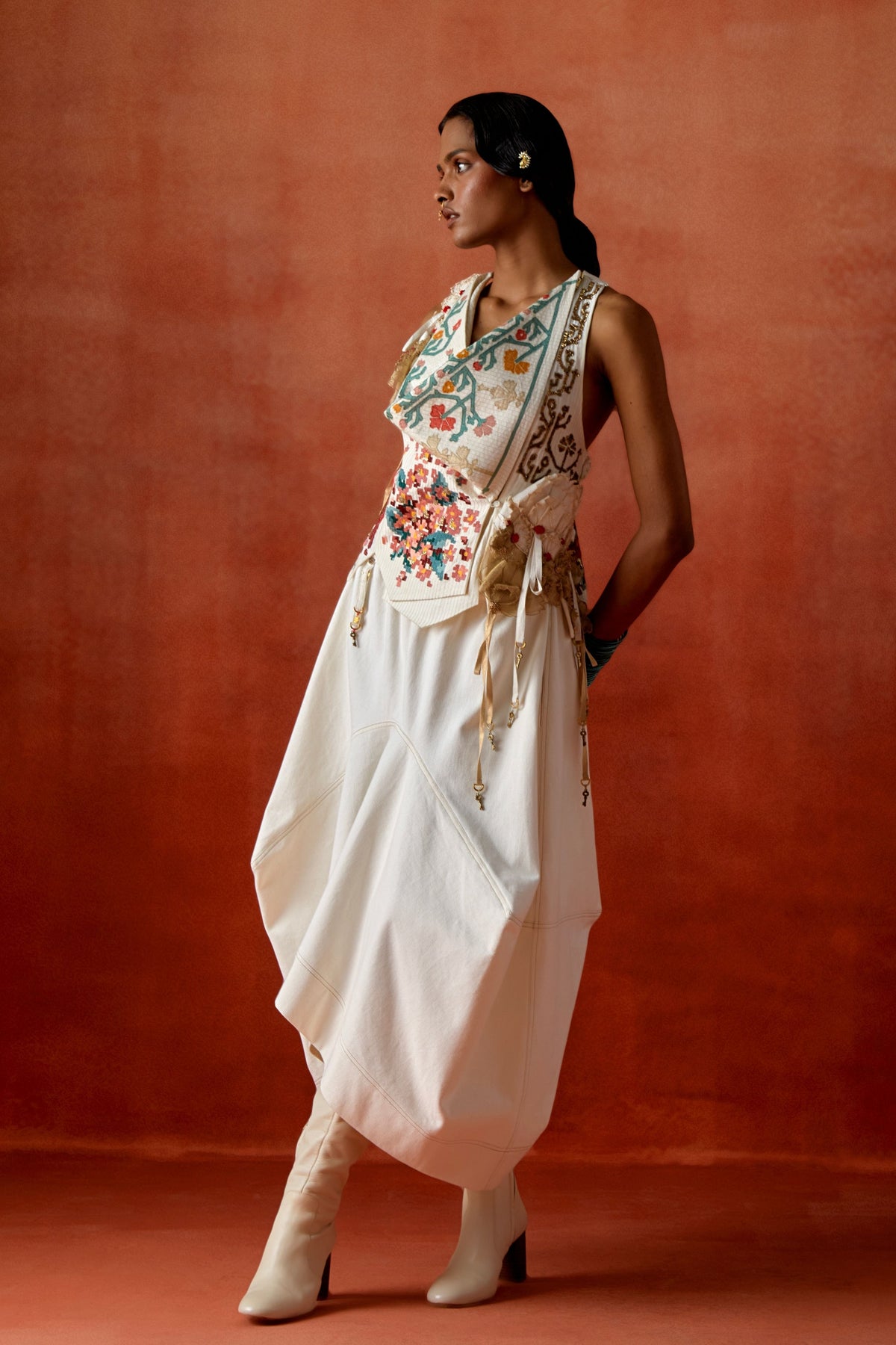 Denim Barrel Skirt Set