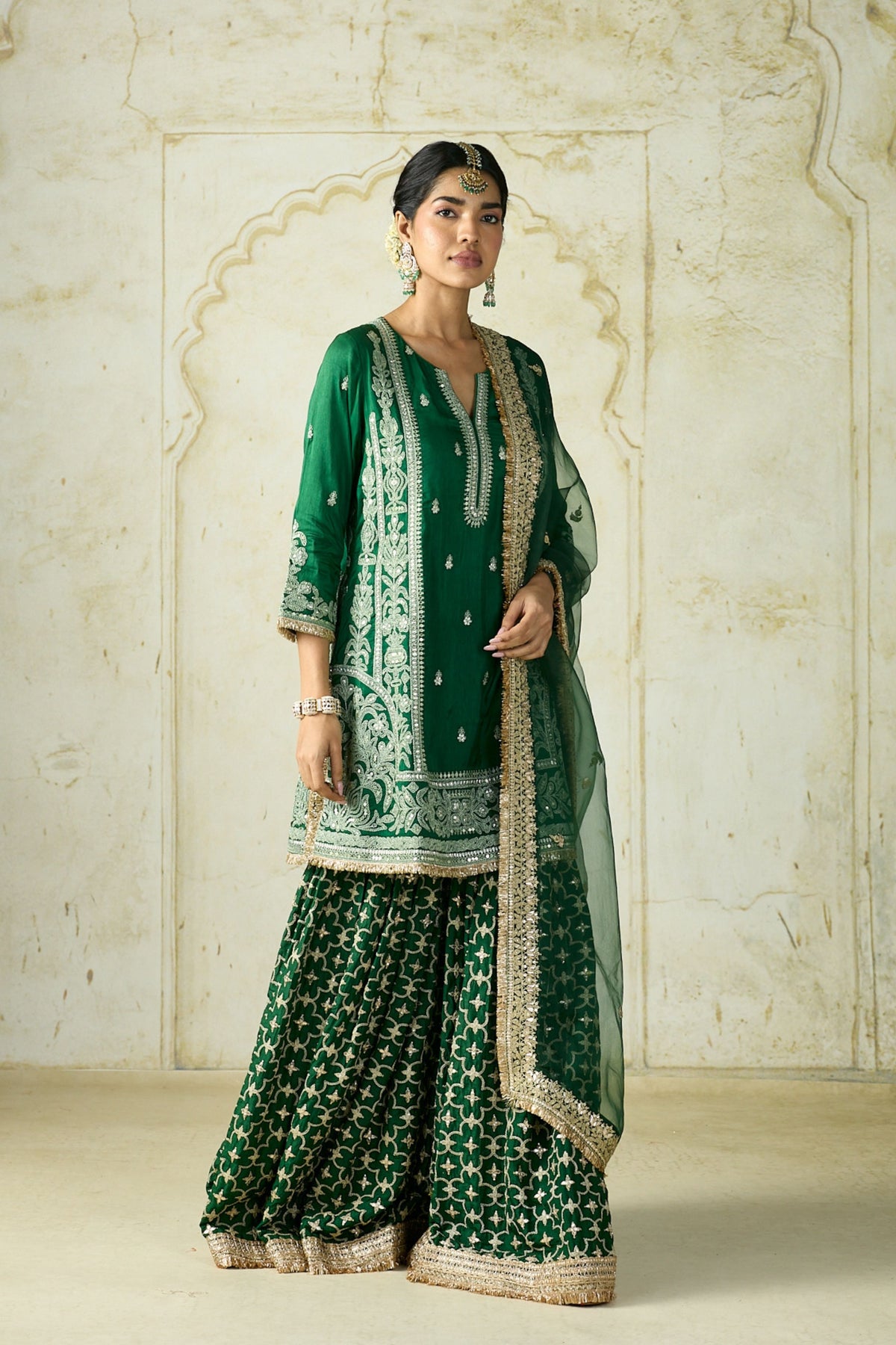 Green Mumtaz Sharara Set