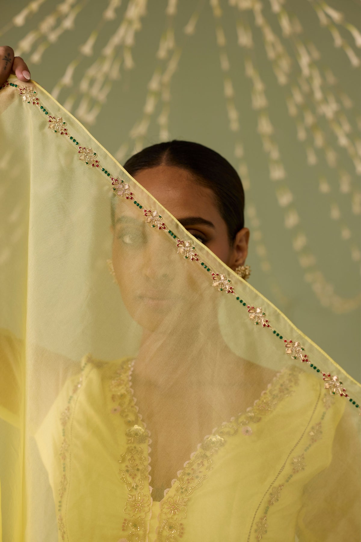 Yellow Organza Sharara Set