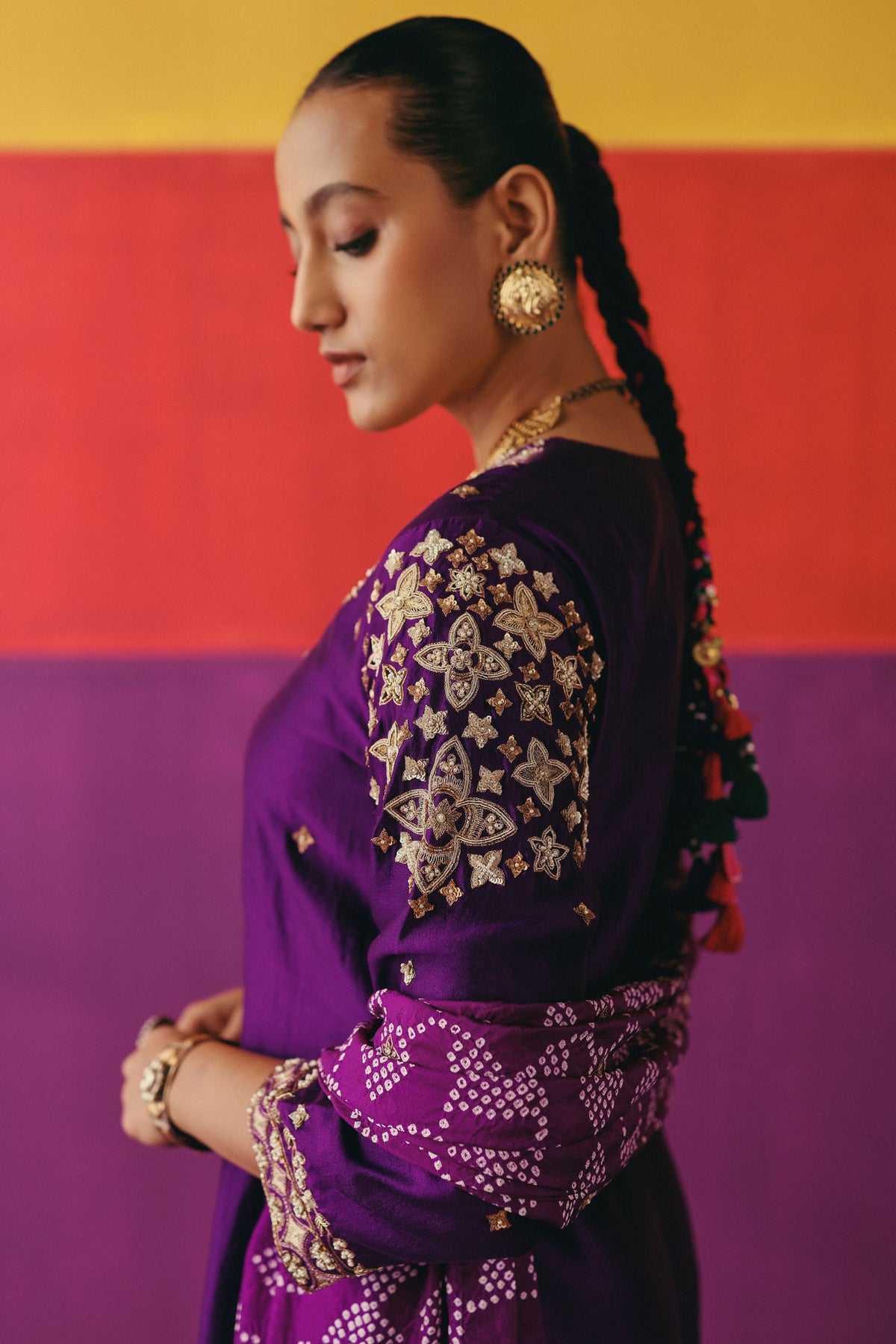 Baingani Phool Kurta Set