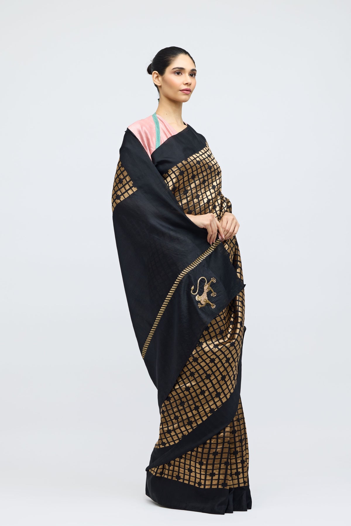 Sabina Black Brocade Silk Saree