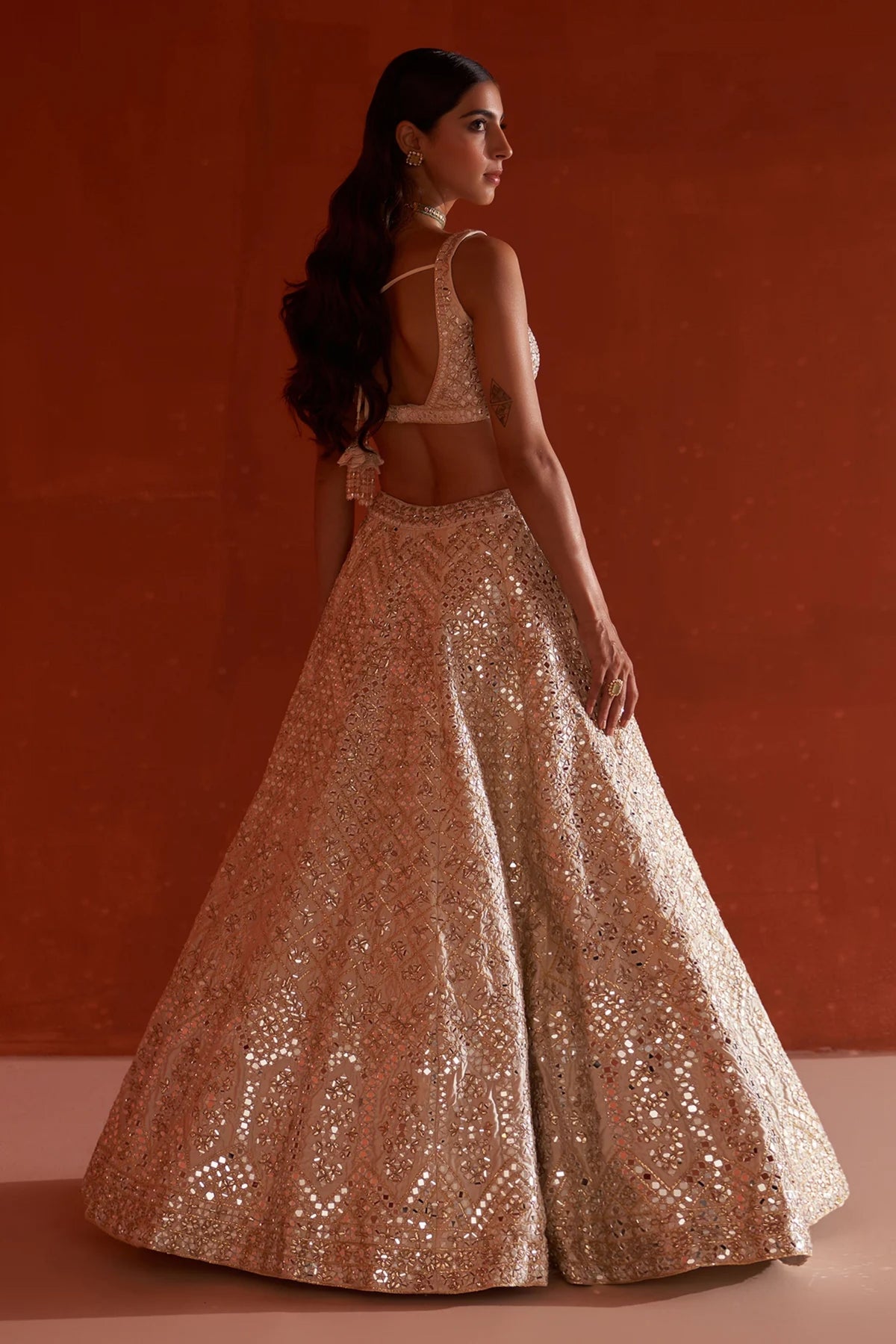 Ivory Raw Silk Lehenga Set