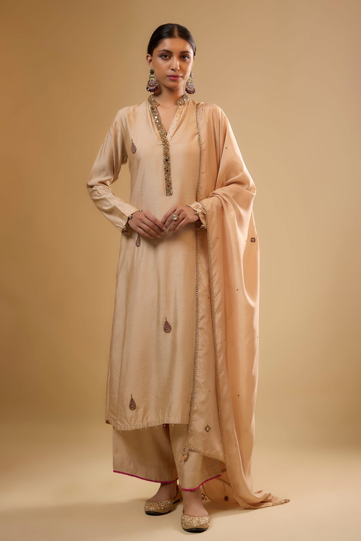 Ivory Applique Kurta Set