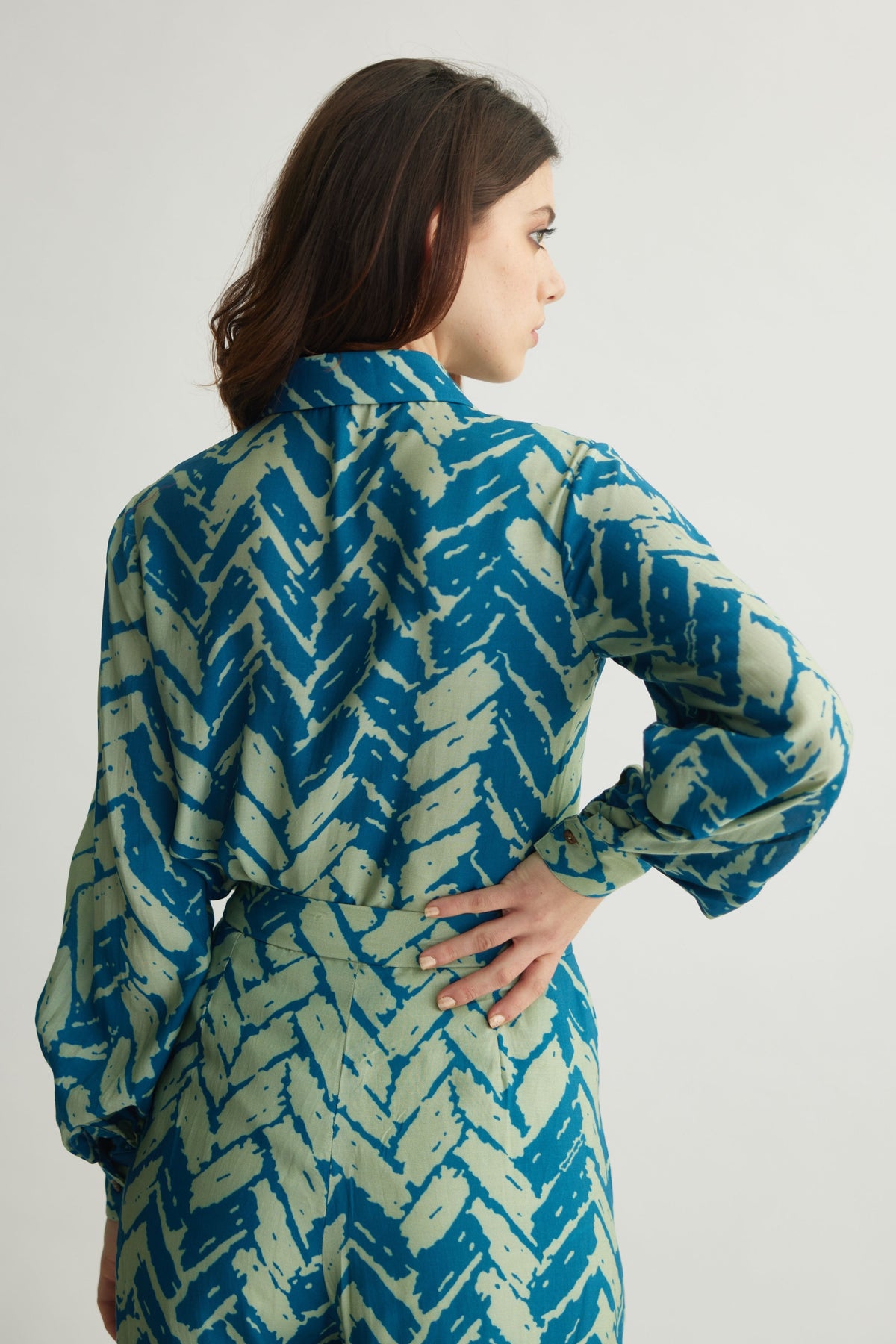 Blue Chevron Pants