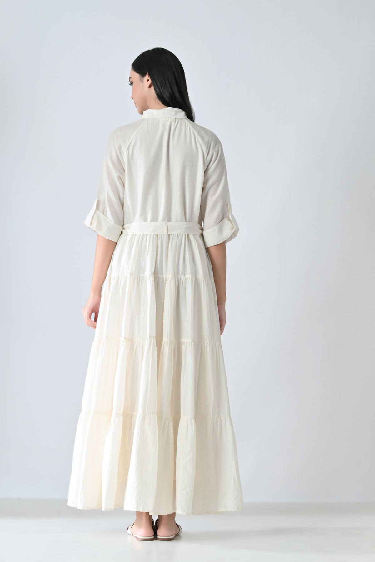 Ivory Floral Embroidered Dress