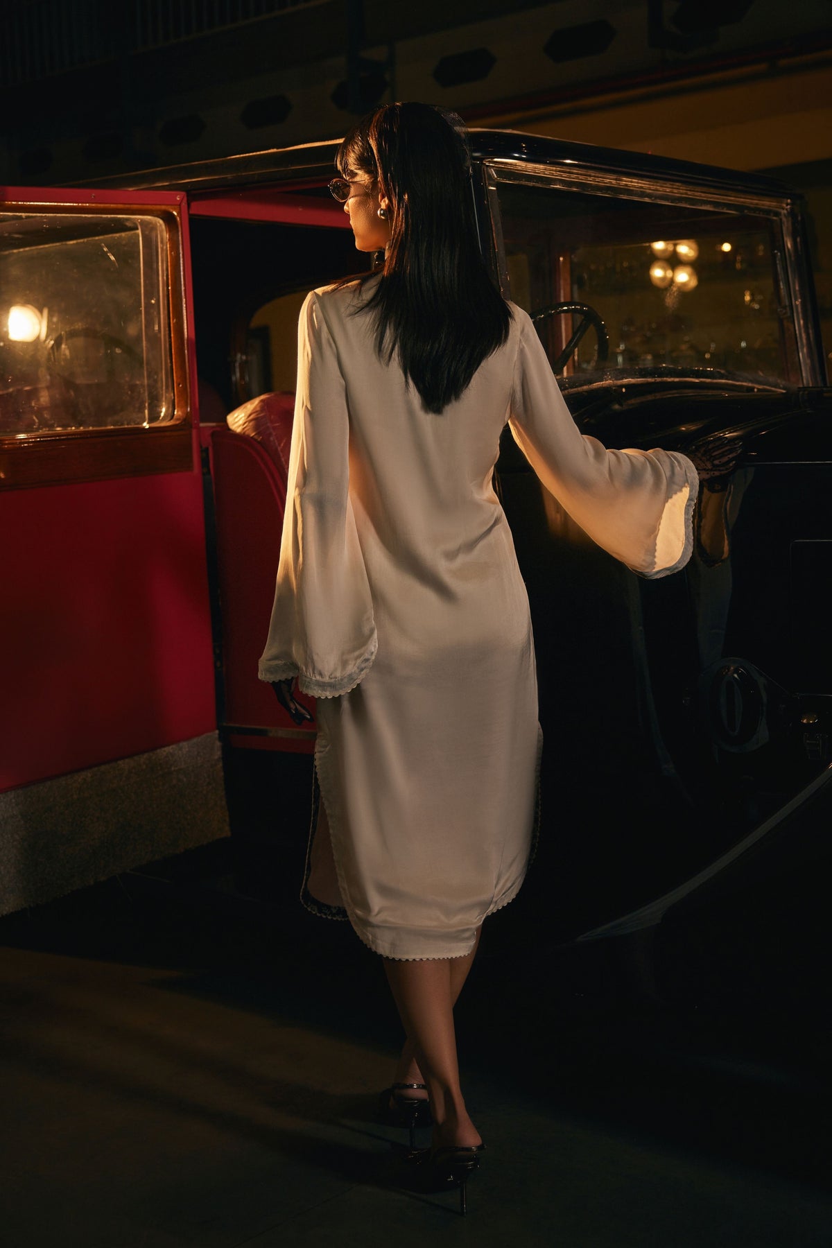 White Calf Length Dress