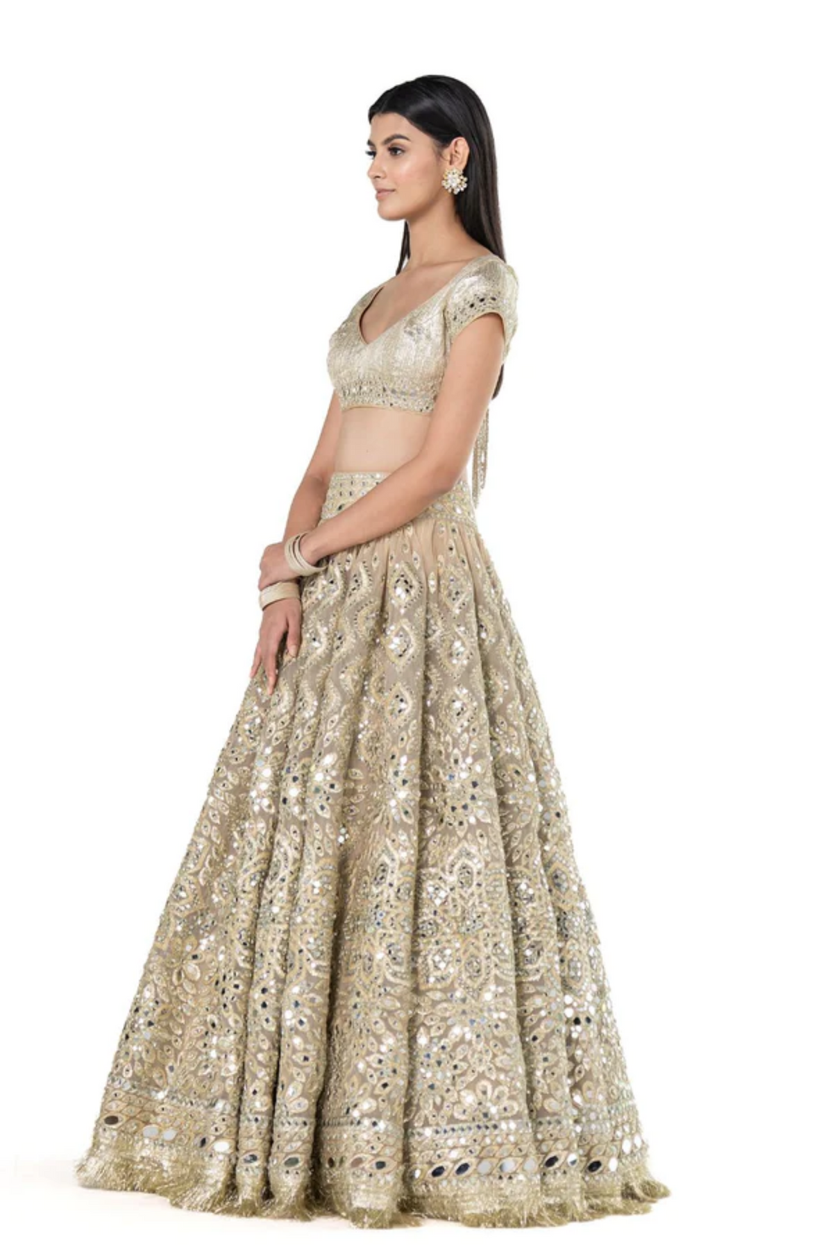 Beige Lehenga Set