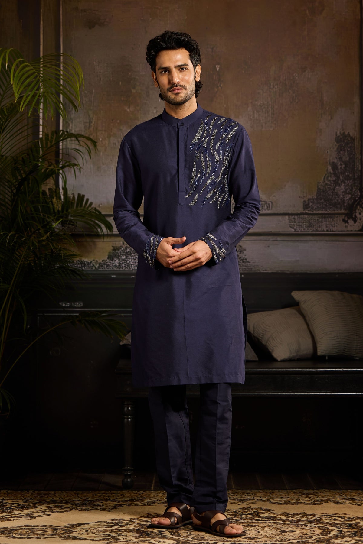 One Side Embroidered Kurta Set