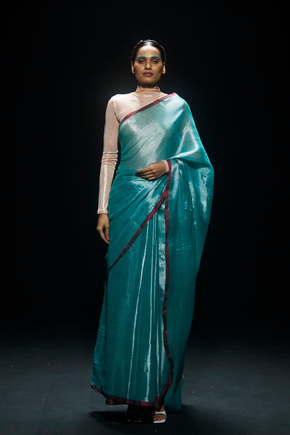 Turqoise Tissue Saree