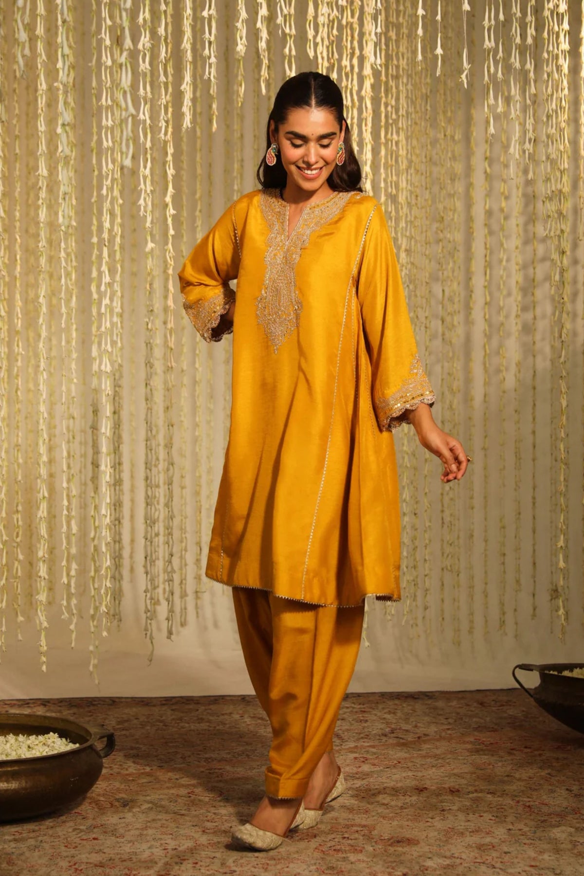Mehnaaz Mustard Kurta Set