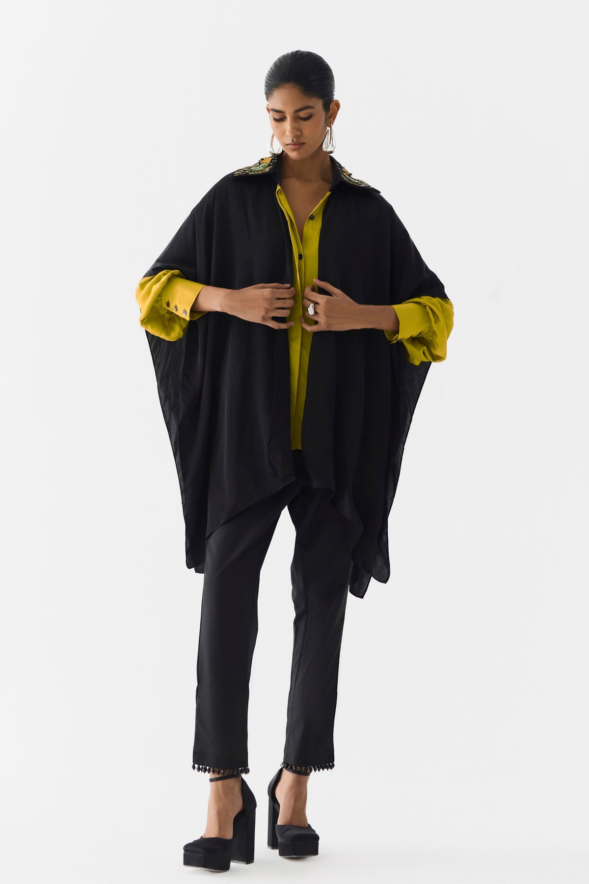 Olive Calla Layered Two Tone Shirt