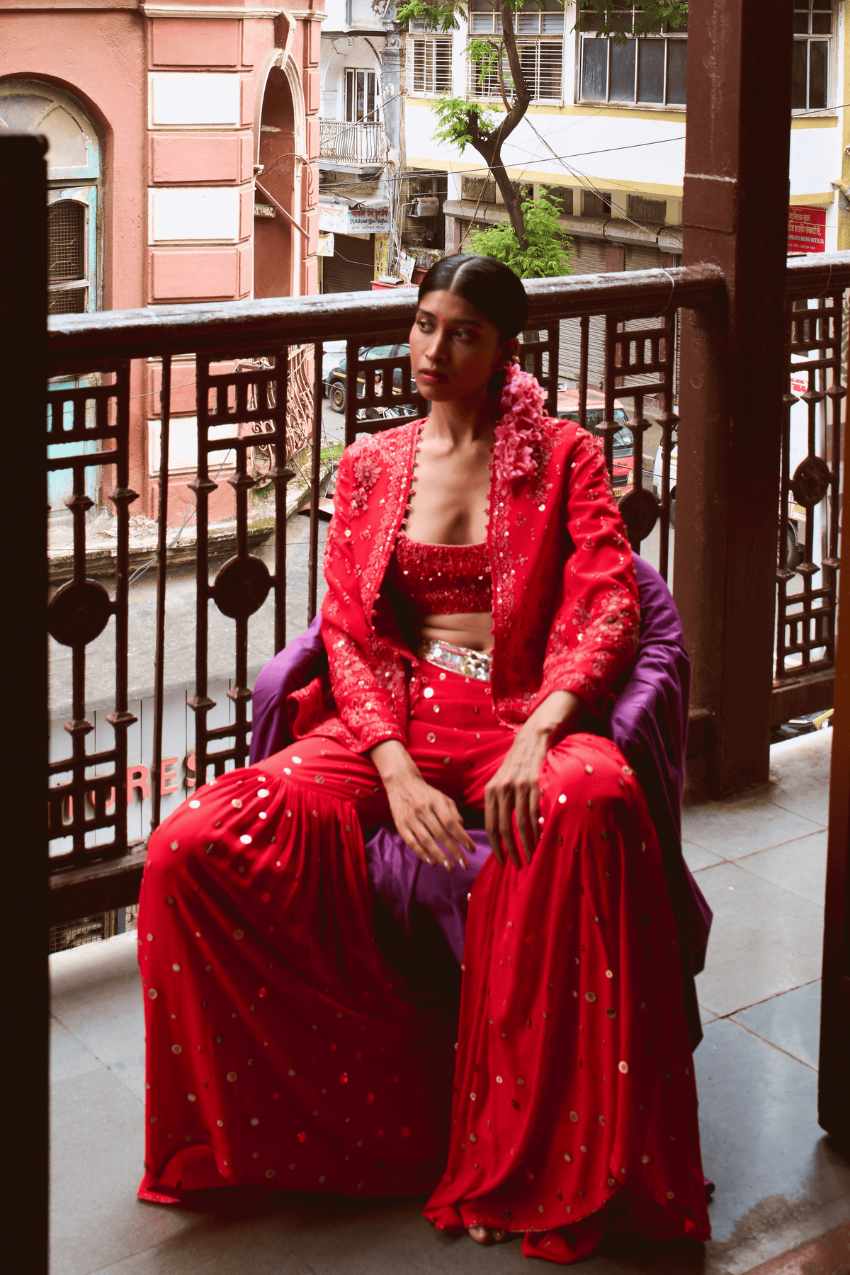 Burnt Orange Gharara Set