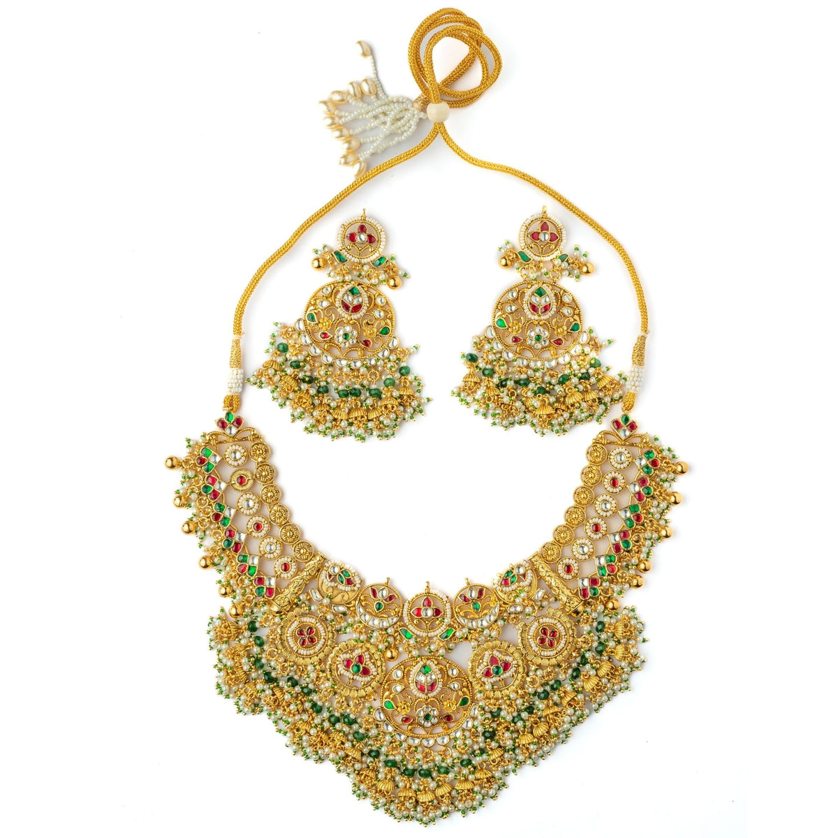Multicolored Gold Plated Necklace Set