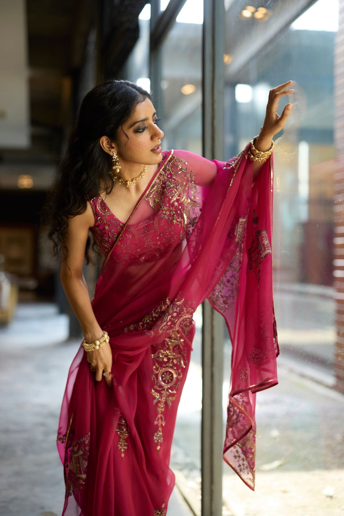 Pink Anugraha Saree