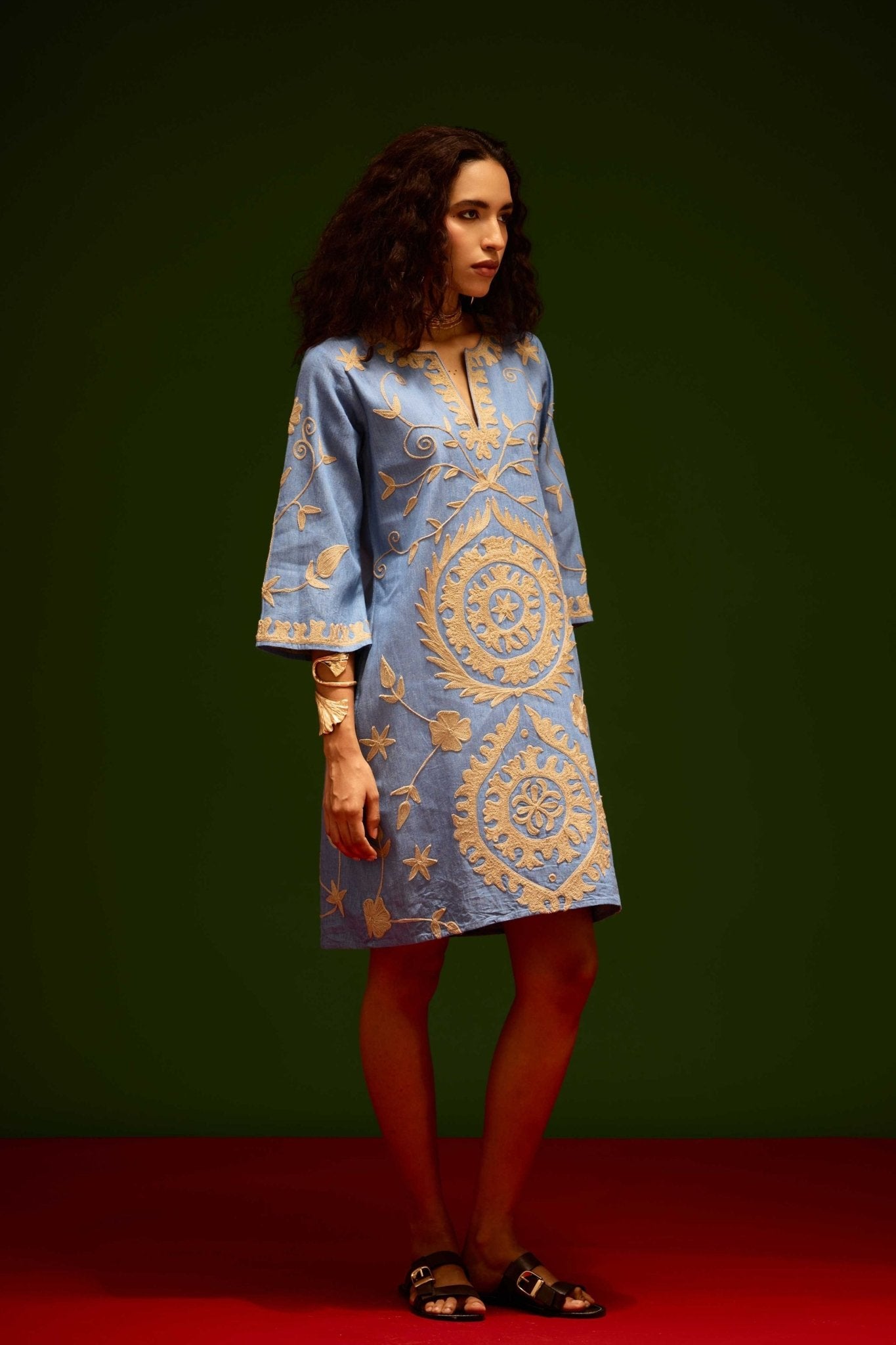 Denim Blue Dress - Indian Summer Story - Elahe