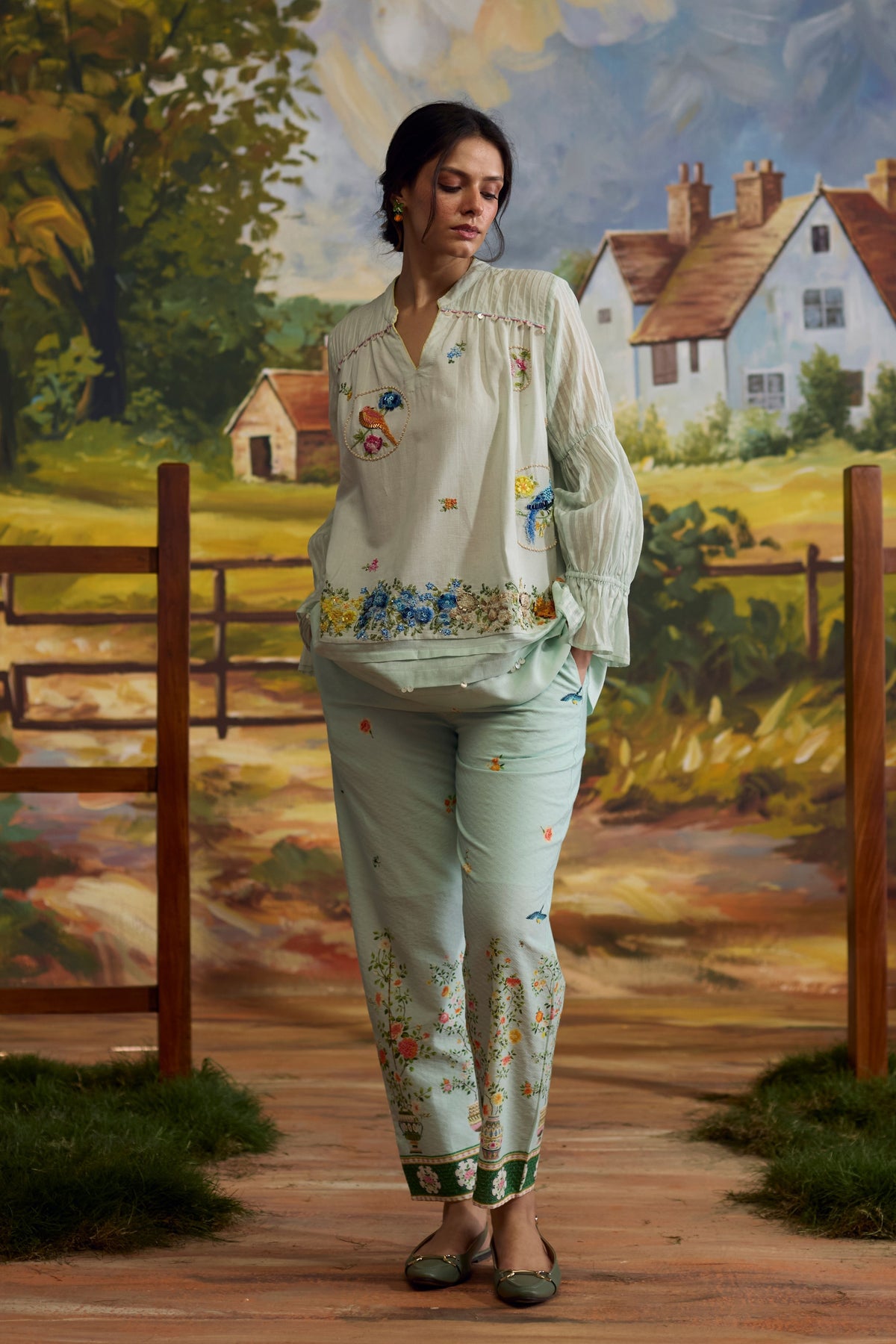 Meadow Pintuck Top