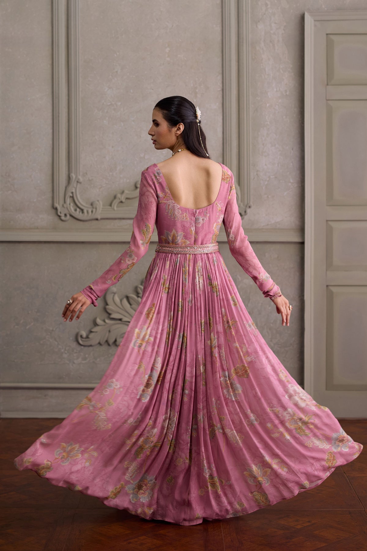 Sanya Pink Anarkali Set