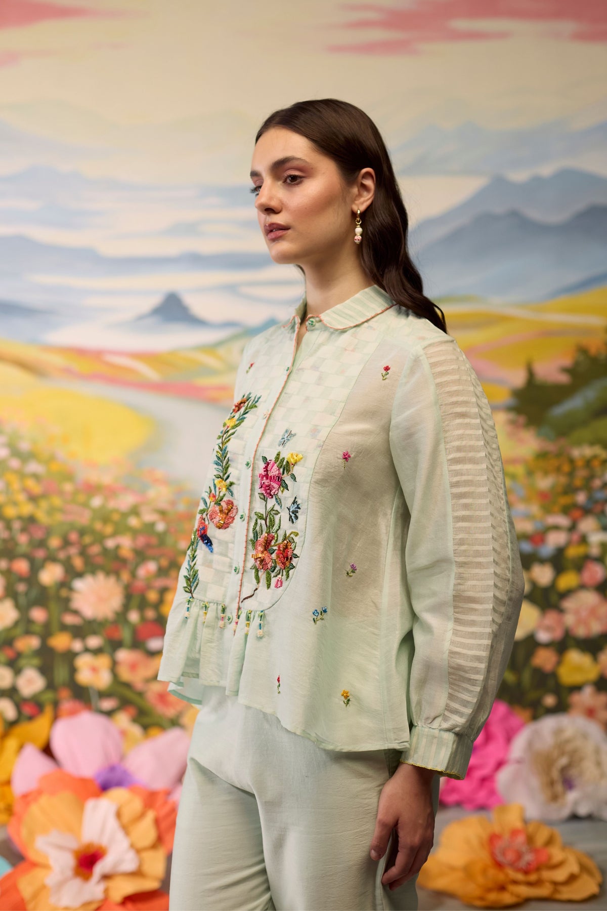 Meadow Floral Embroidered Shirt