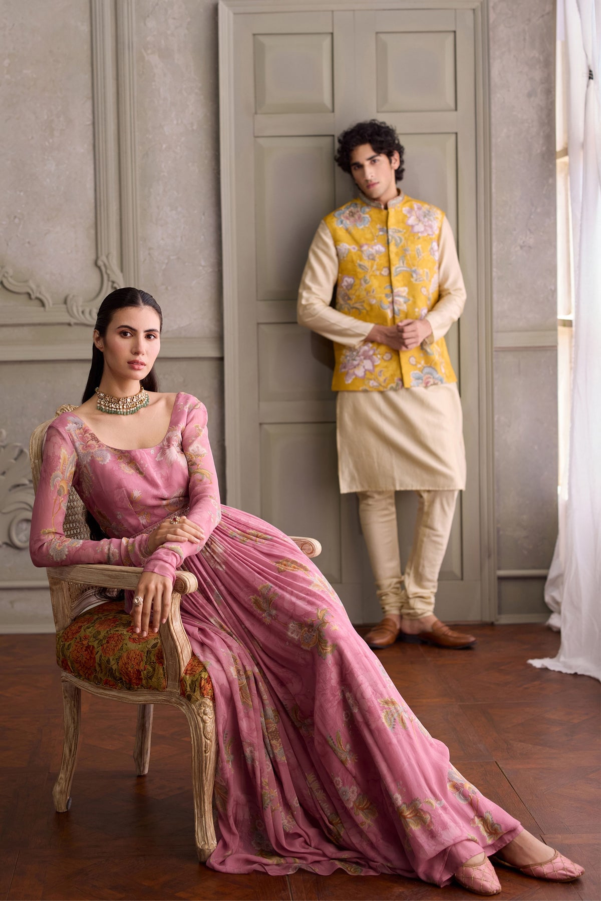 Sanya Pink Anarkali Set